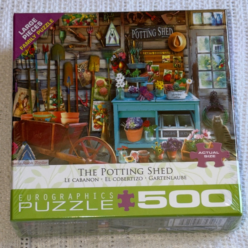 Eurographics 500-Piece Puzzle - The Potting Shed Cottagecore NEW Sealed